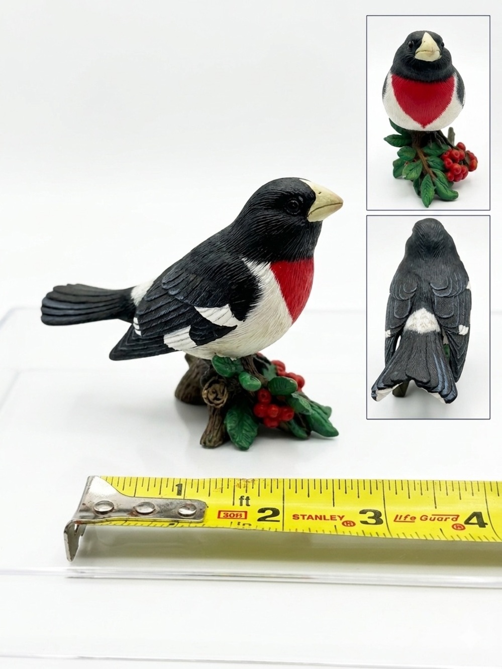 Danbury Mint September Rose Breasted Grosbeak Backyard Birds Calendar Figurine
